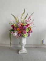 SY-High Centre de table et chemin de fleurs pour allée, fleurs de marguerite rose violettes et amaranthus