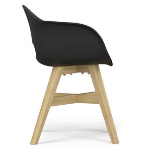 DB Kona Set of 2 <b>Black</b> Outdoor <b>Dining</b> Plastic <b>Chairs</b> - Product Image 2