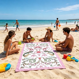 Hot Sale Turkish Modern Tropical <b>Beach</b> Towel Custom Printed Microfiber Cotton Blend Quick-Dry Eco-Friendly Water Absorbent - Product Image 3