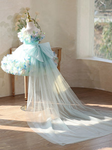 Abito da principessa senza maniche a tinta unita di alta gamma per bambine, nuovo modello 2026, stile Mori, per compleanno, presentazioni di pianoforte e spettacoli per bambini - Product Image 2