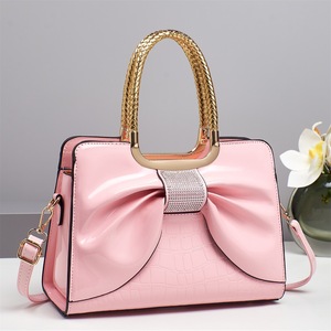 An Ru Shi Bow Design Tote <b>Bag</b> Red Patent Leather <b>Crossbody</b> Handbag Middle Size Everyday Outfits Summer 2025 - Product Image 2