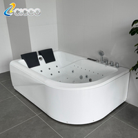 Baignoire rectangulaire en acrylique de 1,9 m pour salle de bain, avec fonction massage, bain à remous et bulles d'air