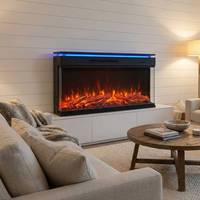 Cheminée électrique encastrée 750W 1500W, 30 pouces, 3 faces, avec télécommande à 12 couleurs de flamme