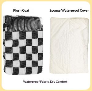 Plush Orthopedic Luxury Modern Cartoon Dog & Cat Bed Anti-urine Detachable Striped <b>Large</b> Universal Sleeping <b>Mat</b> - Product Image 6