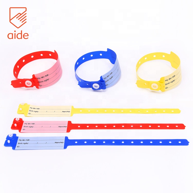 Заводские Прямые продажи Заказные одноразовые медицинские пластиковые ПВХ больничные id браслеты