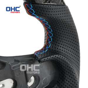 Volante de fibra de carbono Real con calefacción de almacén de EE. UU. Para Bmw G20 3 Series M3 M4 G80 G82 G83 F4x G2x G28 con agujeros de paleta - Product Image 2