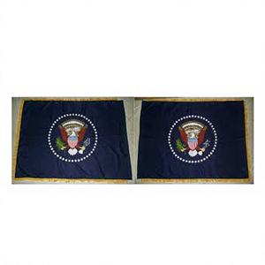 Bannière en tissu brodée sur mesure, carrée, double face, brodée à la main, à coudre - Product Image 1