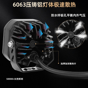 ไฟทำงาน LED ขนาด 4 นิ้ว 40 วัตต์ 6000K 6000 ลูเมนส์ 12V ใช้ได้กับรถบรรทุก รถออฟโรด รถจักรยานยนต์ ไฟขับขี่ - Product Image 3