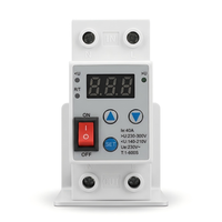 Interrupteur relais marche/arrêt monophasé VOLTRIQ 40A 63A 220V avec protection contre les surtensions et les sous-tensions, protecteur de tension 230V avec bouton