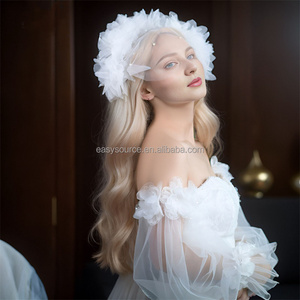 YM250 conception romantique floral court voile mariées vente chaude cage à oiseaux accessoires de <span class=keywords><strong>cheveux</strong></span> de mariage - Product Image 3
