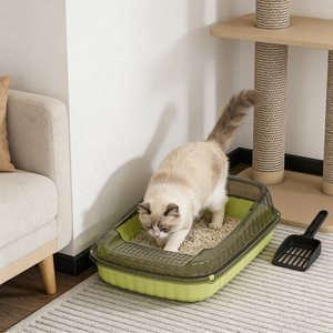 Extra Large Cat Litter Box Rectangle Open Design Thickened PP Material For Cats Pet Supplies - Product Image 4