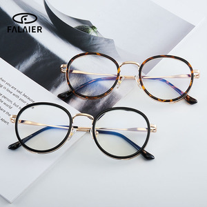 Falaier – montures de lunettes rondes pour femmes, verres anti-lumière bleue TR90, taille moyenne, lunettes optiques de Style européen - Product Image 3