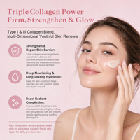 Crème triple collagène OEM/ODM en marque privée, crème pour le visage au collagène et à la glycérine, anti-âge, hydratante, réparatrice, éclaircissante et blanchissante