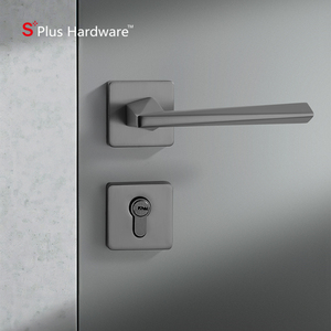 עיצוב מודרני סגסוגת אבץ דלת עץ ידית דלת הבית מנעולים דלת ביטחון גבוהה מנעול דלת מנעול - Product Image 3