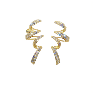 E3511 Pinces à cheveux dorées en strass pour femmes, mode, fête, 10 cm, haute qualité - Product Image 1