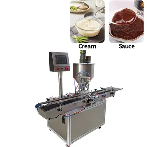 10-100ML paste pneumatic piston automatic filling machine Honey peanut butter jam cheese curry juice mixing and filling machine