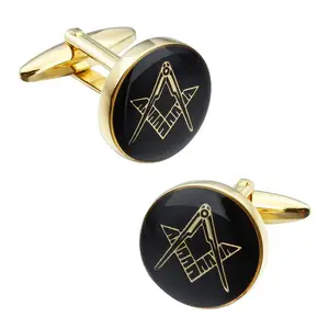 Cufflink Manufacturer Luxury Promotional Gifts Personalized Custom Newest Metal Bronze Masonic Soft Enamel Cuff Links Women Men Cufflinks
