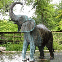 BLVE extérieur jardin décoration Style européen coulée métal taille réelle Animal Statue Bronze éléphant Sculpture