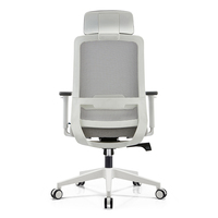 Chaise en maille de luxe de couleur blanche cadre de chaise de bureau en maille à dossier haut chaise de personnel en maille d'acier noir