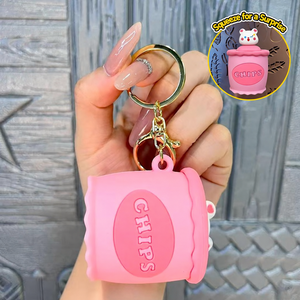 Cartoon Chips Cup <b>Pop</b>-<b>Up</b> Animal Squishy Keychain Soft Squeeze Stress Relief <b>Toy</b> Backpack Charm in Assorted Colors - Product Image 5