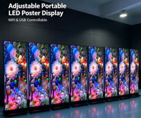 Afficheur LED portable léger et réglable, signalétique numérique d'intérieur avec système de contrôle WIFI USB