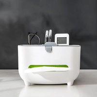 Boîte à mouchoirs multifonctionnelle en plastique avec couvercle, design moderne et simple pour salon, cuisine, coiffeuse, rangement domestique
