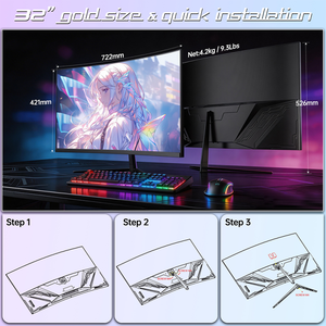 Moniteur LCD pour jeux <span class=keywords><strong>PC</strong></span> professionnel <span class=keywords><strong>de</strong></span> 32 pouces, 60 Hz, HDR, 4K UHD, TFT, écran large, vente en gros pour l'e-sport - Product Image 6