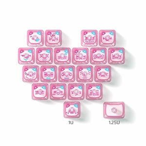 Teclas transparentes para PC Diy 21 Mao Cute Cat PC Keycaps Black Pink 21 Keys Keycaps Transparente para Mx Switch Teclado mecánico - Product Image 5