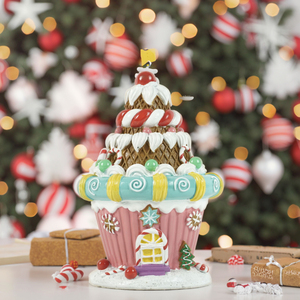 Trong nhà polyresin Gingerbread Ice Cream trang trí nội thất giáng sinh bảng kẹo trang trí nội thất - Product Image 1