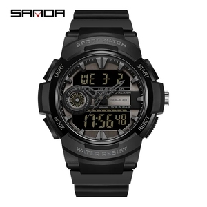 Nouvelle montre de sport numérique étanche <span class=keywords><strong>SANDA</strong></span> 6082 montre de sport pour hommes de haute qualité montre électronique multifonction relogio masculino - Product Image 1