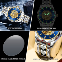 Jam Tangan Mekanik Pria Binbond J5059 5059 Fashion, Otomatis, Tali Baja Anti Karat, Bercahaya, Tahan Air, untuk Bisnis