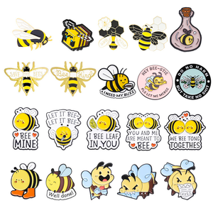 Factory Price Metal Craft Cute Cartoon Animal Design Lapel <strong>Pin</strong> Stocked Bee Design Soft Enamel <strong>Pins</strong>