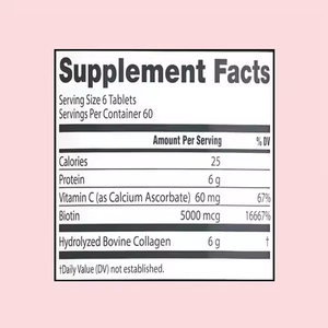 C Vitamini ve Biotin Kolajen Güzellik Tabletleri Yetişkinler İçin Yaşlanma Karşıtı Destek - Product Image 2