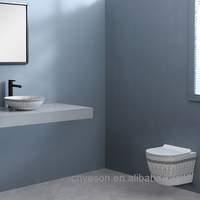 Yesson sanitaire mur accroché cuvette de toilette ensemble Design moderne à la main en céramique maroc décalcomanie papier brevet salle de bain lavabo