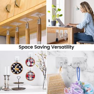 Transparent Seamless Wall Self-adhesive Eco-Friendly Metal & PVC Modern Stylish <b>Hook</b> for Kitchen <b>Bathroom</b> Living Room Bedroom - Product Image 3