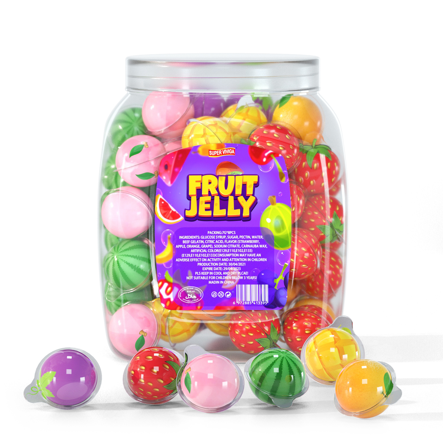 wholesale custom halal banana strawberry watermelon fruit shape soft jelly gummy candy