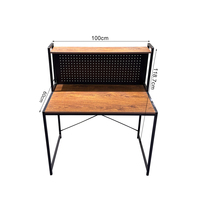 Table de travail de conception moderne pour hôtel, bureau, appartement, avec étagère de rangement en panneau perforé, table d'écriture, bureau de lecture