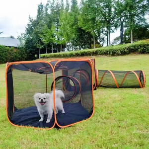 Parc de jeu pour chien en PET nouveau parc de jeu pour chien chat portable écologique cadre en fer pliable fil d'acier <span class=keywords><strong>Style</strong></span> simple tunnel pour animaux de compagnie respirant - Product Image 3