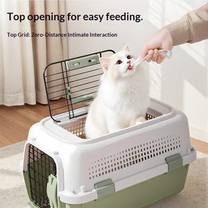 Nueva Caja de Transporte para Mascotas, de Plástico, con Cierre de Botón, Portátil, para Animales Pequeños, Perros, para Transportar en el Auto - Product Image 5