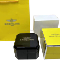 Kotak peraga jam tangan kulit kerang kustom mewah kotak penyimpanan jam lapisan kulit minimalis hitam kotak kemasan hadiah Logo kustom