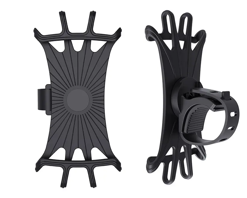 Soporte Flexible personalizado para teléfono móvil, soporte para bicicleta de silicona con rotación de 360 grados, muestra gratis