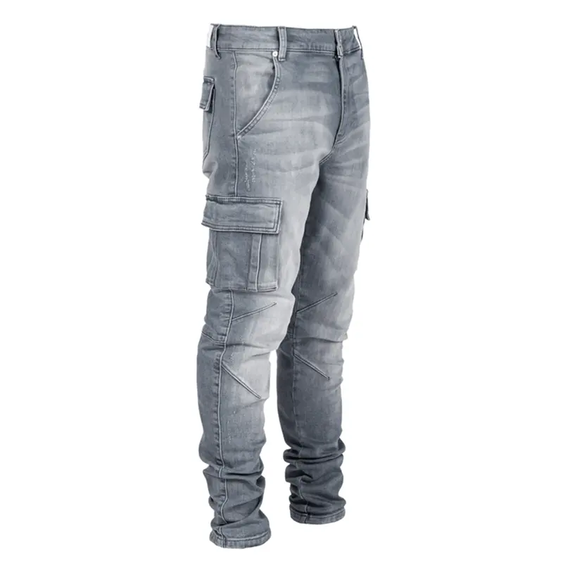 2022 Kleidung Herren Blue Graphic Jeans Trendy Herren Six Pockets Jeans Hose für Herren Größe 36