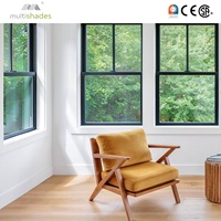 Fenêtre à double battant en aluminium Multishades, directement de l'usine, avec quincaillerie allemande de qualité supérieure, facile à nettoyer pour un salon harmonieux