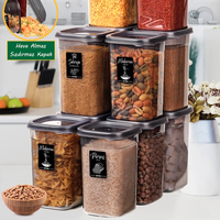 Ensemble de contenants de rangement modernes en plastique PP carré de 1,3 L, écologiques, pour l'organisation de la cuisine et du garde-manger, empilables, pour le stockage des aliments