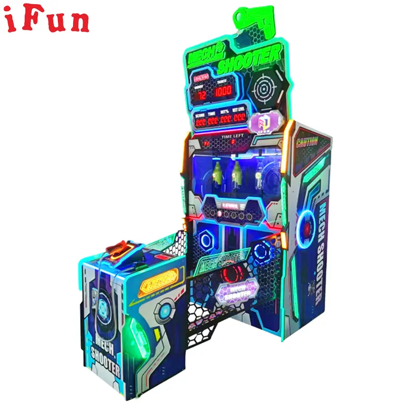 Elektrische Muntautomaat Arcade Game Machine Schieten Geweer Simulator Mech Shooter Fec Leuk Spel Te Koop