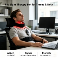 Ceinture chauffante infrarouge pour le cou et la gorge avec traitement de la douleur et support de formation sur site, thérapie par lumière rouge, alimentation USB, modèle U10-A