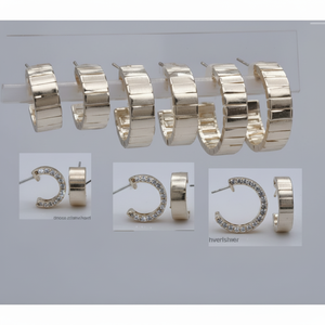 Graziosi orecchini con diamanti e zirconi alla moda stili di cerchio in oro rosa giallo bianco alla moda per una bellezza sottile - Product Image 1