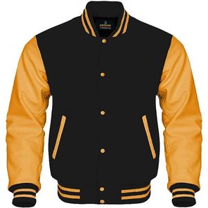 Women Varsity <b>Jacket</b> Genuine Leather Sleeve Wool Blend Letterman College <b>Jacket</b> Autumn Wear - Product Image 1