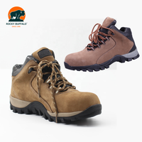 Botas de Trabajo Rocky Buffalo de Alta Calidad Estilo Chileno, Zapatos de Seguridad de Cuero Genuino con Puntera de Acero y Suela de Goma