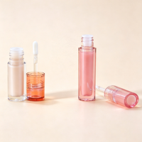 Gloss à lèvres scintillant, rouge à lèvres liquide, gloss pailleté, applicateur Doe Foot, tube transparent, marque privée, teinte rose nude pour le maquillage